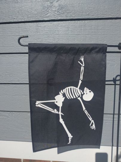 Halloween garden flag, Dancing skeleton garden flag, Halloween garden flags