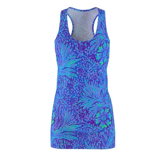 "Blue Marigold" Women's Cut & Sew Racerback Dress