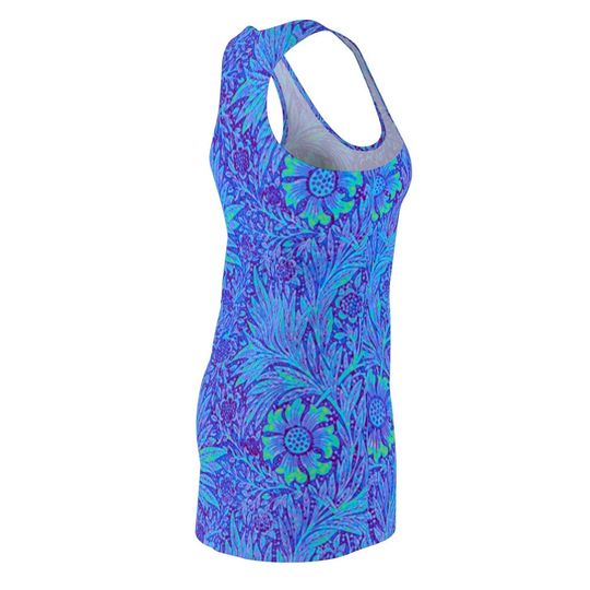 "Blue Marigold" Women's Cut & Sew Racerback Dress