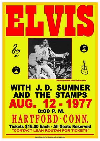 Elvis Presley 1977 vintage concert poster