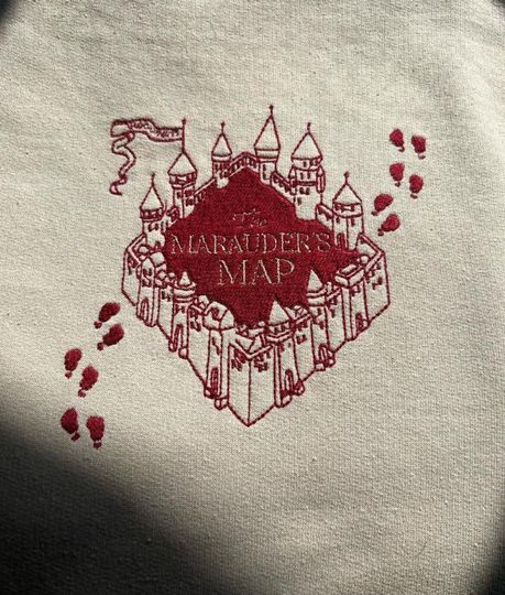 The Marauders Map Crewneck | Embroidery Sweatshirt | Harry Potter inspired Jumper