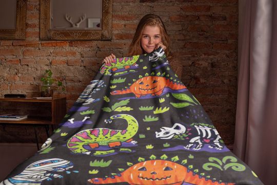 Dinosaur Halloween Fleece Blanket