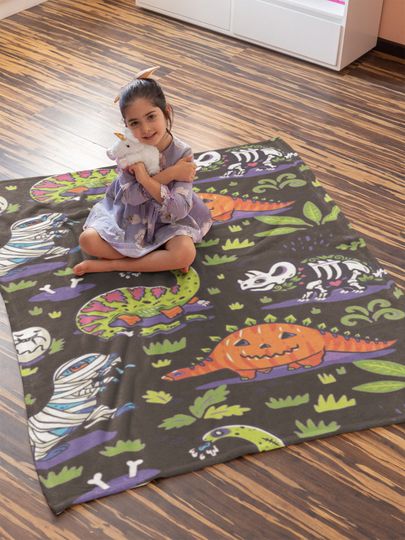 Dinosaur Halloween Fleece Blanket