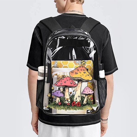 Spring Mushroom, Transparent Backpack, See Through Rucksack