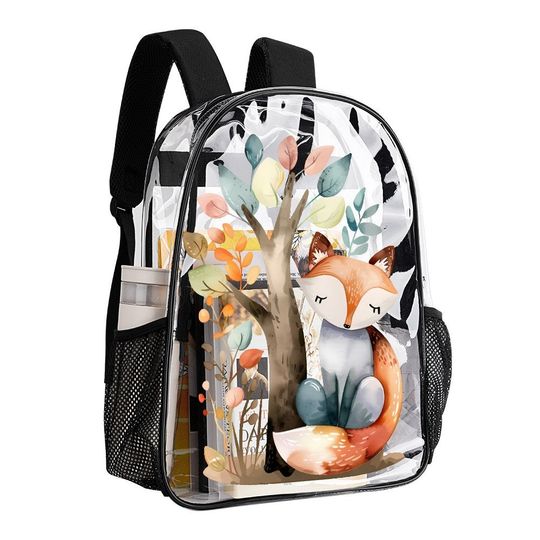 Transparent Bag, Fox Transparent Backpack, See Through Rucksack
