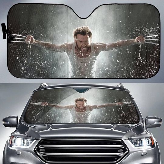 Wolverine Power Auto Sun Shade, Deadpool 3 Car Windshield, MCU Superhero Car Protector, X-men Wolverine Auto Sunshade