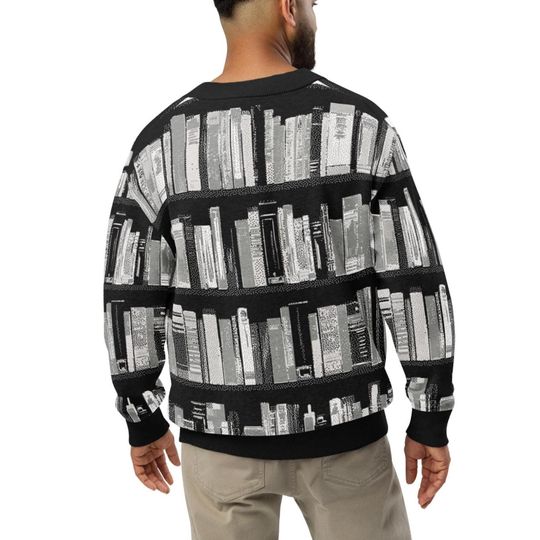 Book Cardigan Sweater Book Lover Gift Idea for Readers, Button Up Knit Sweater