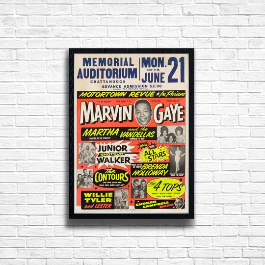 MARVIN GAYE Concert Print Vintage Music Poster