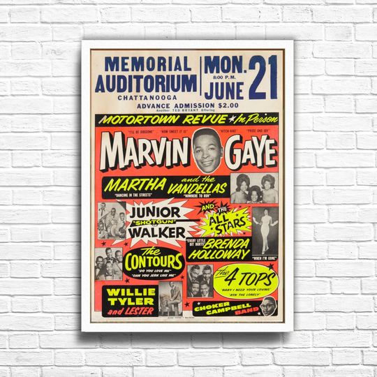 MARVIN GAYE Concert Print Vintage Music Poster