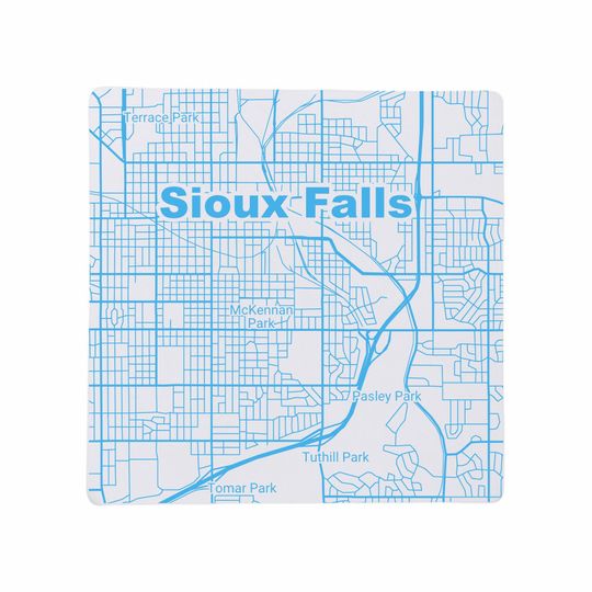 Sioux Falls SD Coasters South Dakota Home Decor, SD Gift, Travel Keepsake, Ceramic Coaster Set