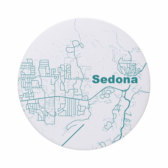 Sedona AZ Map Ceramic Coasters - Arizonna Gift & Home Decor