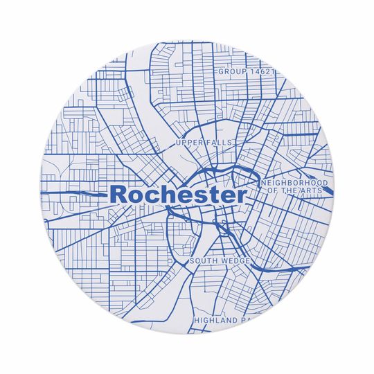 Rochester NY Map Coasters NY Decor, New York Gift, Absorbent Ceramic Coasters