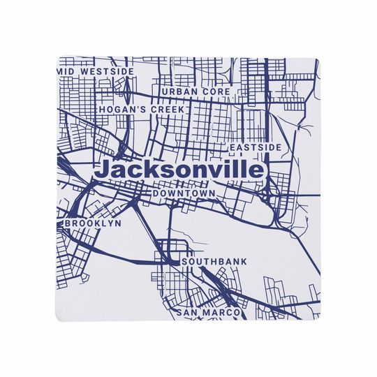 Jacksonville FL Ceramic Coaster Set, Florida Home Decor, Travel Keepsake