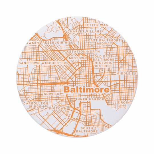 Baltimore MD Map Coasters MD Decor, Maryland Gift, Absorbent Ceramic Coasters
