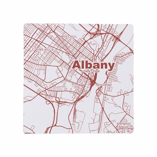 Albany NY Ceramic Coasters Set - New York Home Decor and Gift