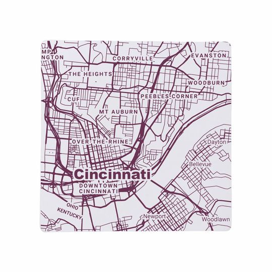 Cincinnati OH Coasters Ohio Home Decor, OH Gift, Travel Keepsake, Ceramic Coaster Set