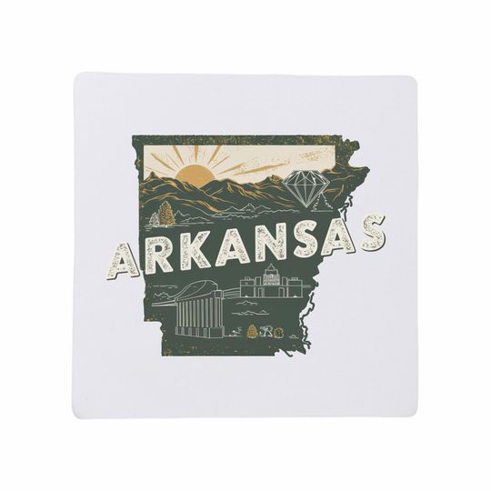 Arkansas State Ceramic Coasters – Housewarming Gift, Arkansas Home Decor, Keepsake