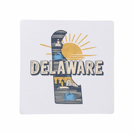 Delaware State Ceramic Coasters Set – Housewarming Gift, Delaware Decor, Home & Living