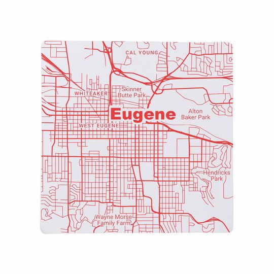 Eugene OR Ceramic Coaster Set - Oregon Home Decor and Travel Keepsake