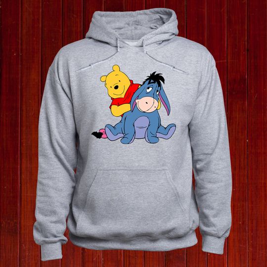 Pooh and Eeyore hoodie; Pooh jumper; Eeyore pullover; Disney Friends sweatshirt; Pooh Friends hoody; Winnie the Pooh sweater; (T69)