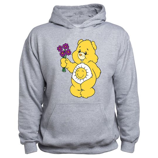 Funshine Bear Youth Hoodie, Care Bear Sweatshirt for Kid, Cute Bear Pullover, Bear Jumper, Teddy Bear, Gift, for Boy, for Girl, Hoody (T100)