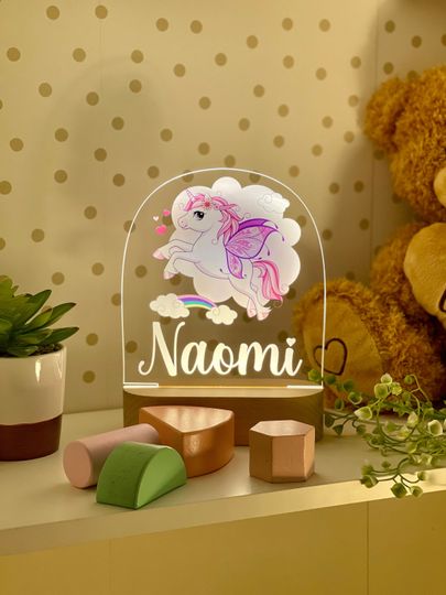 Personalized Baby Unicorn Night Light: Nursery Decor