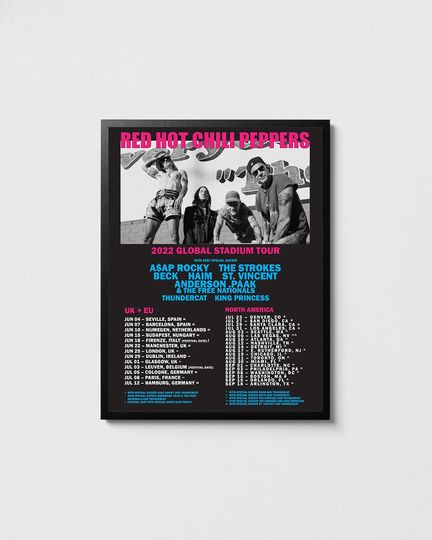 Red Hot Chili Peppers 2022 Tour Poster \ Red Hot Chili Peppers Print