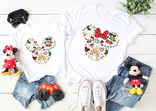 Disney Christmas Shirts, Matching Disney Shirts, Minnie Mickey Head Christmas Shirt