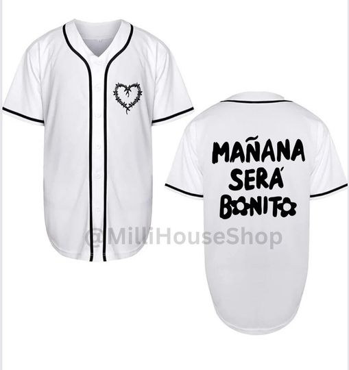 Bad Bunny Jersey, Black Baseball Jersey