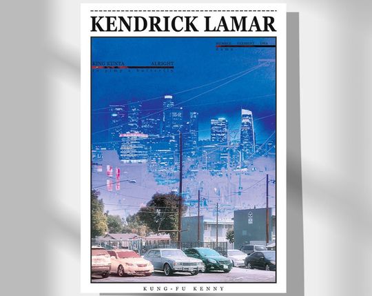 Kendrick Lamar Poster  Music Wall Art, Kendrick Lamar Print  Music Poster