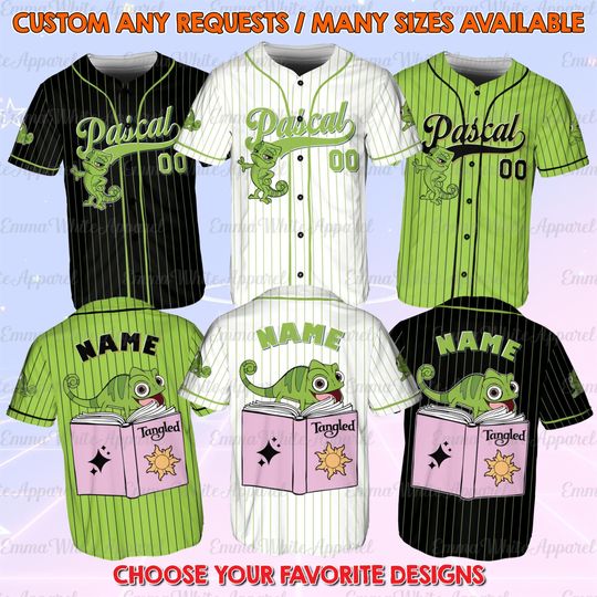 Tangled Pascal Sidekick Baseball Jersey Disney Pascal Chameleon Friend Shirt