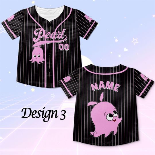 Finding Nemo Pearl Baseball Jersey, Disney Pearl Character Jersey, Disney Finding Nemo Baseball Jersey