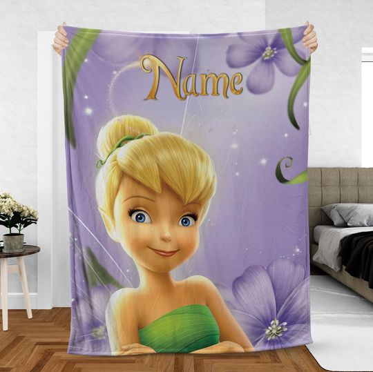 Custom Tinkerbell Blanket Disney Fairies Fleece Throw Blanket