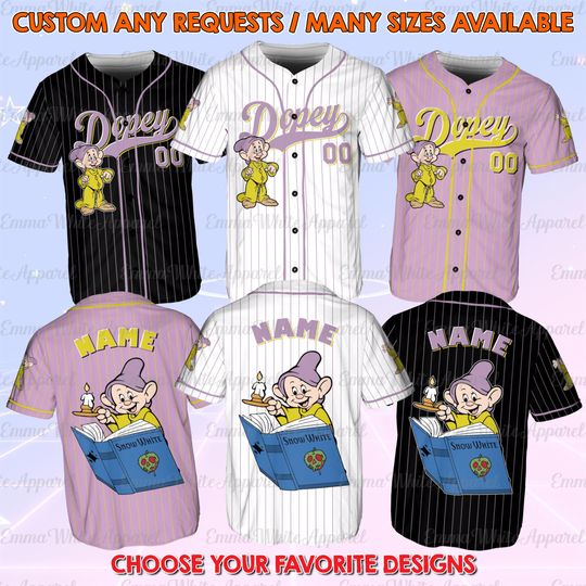 Snow White Dopey Dwarf Baseball Jersey