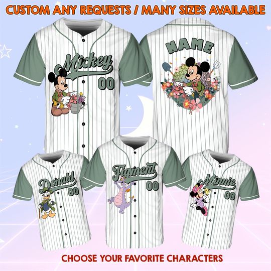 Disney Mickey And Friends Epcot International Flower And Garden Festival Jersey, 2025 Disney Epcot Floral Shirt, Flower Festival Jersey