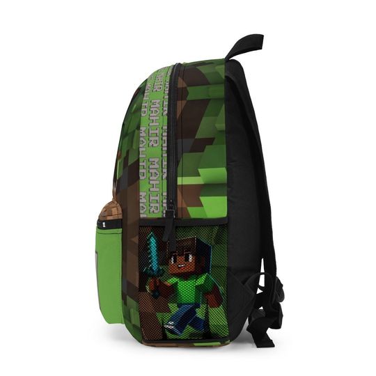 Minecraft Backpack, Custom Personalized Kids Travel Backpack, School Gift