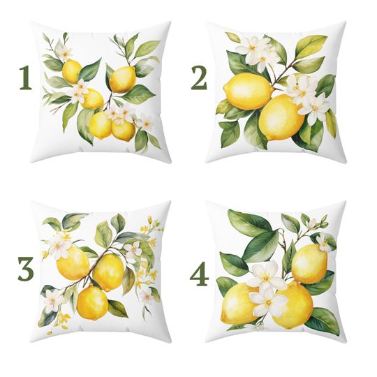 Watercolor Lemon Throw Pillow Abstract  Lemon pillow Square Citrus Print Pillow