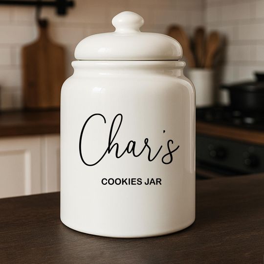 Personalized Stoneware Cookie Jar, Custom Home Decor