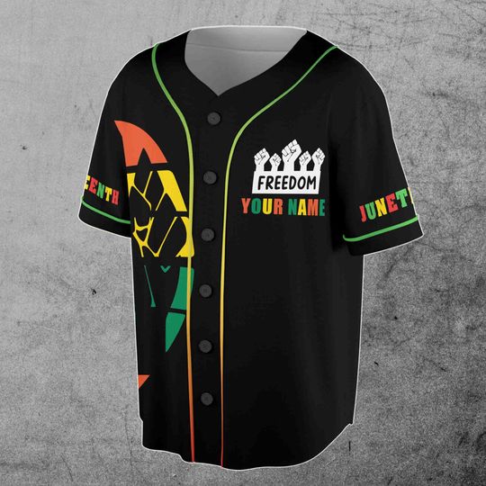 Customize Name Juneteenth Baseball Jersey Shirt