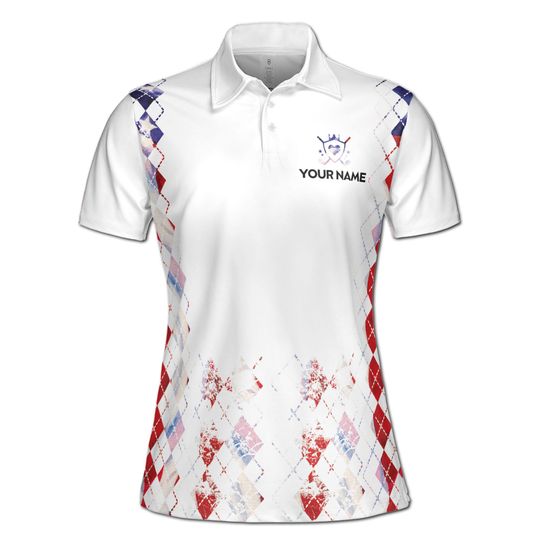 Custom Name America Argyle Swing Swe Repeat Women Sleeveless Polo