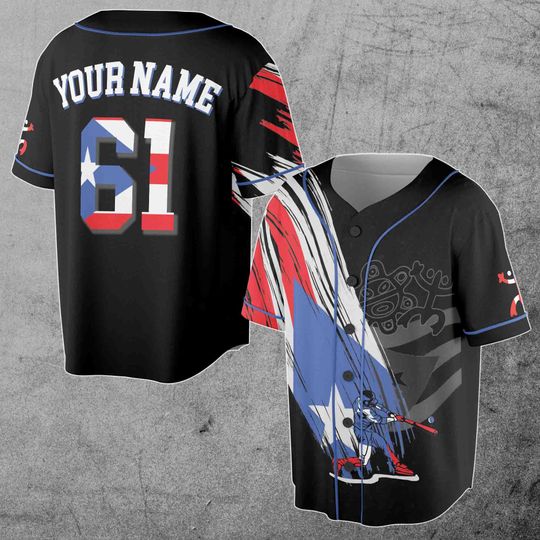 Customize Name Puerto Rico Baseball Jersey