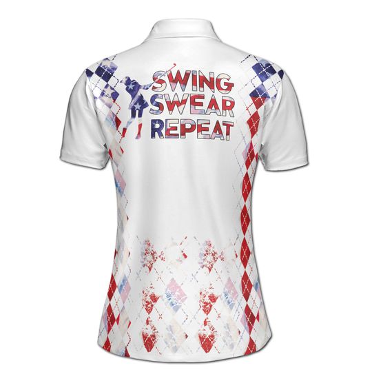 Custom Name America Argyle Swing Swe Repeat Women Sleeveless Polo