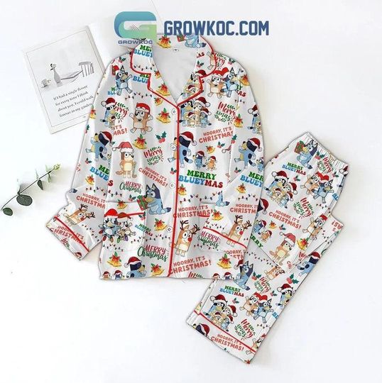 Merry BlueyDad Xmas Pajamas Set, Christmas Pajamas