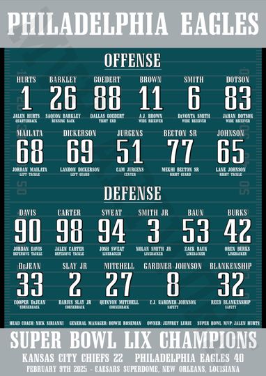 Philadelphia Eagles Super Bowl LIX Poster