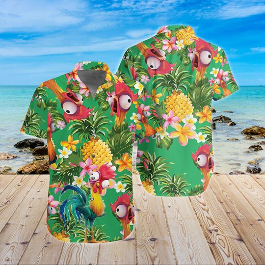 Hei Hei Chicken Hawaii Shirt, Hei Hei Moana Hawaiian T-Shirt