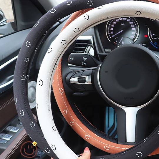 Cute Smiling Face Car Steering Wheel Cover