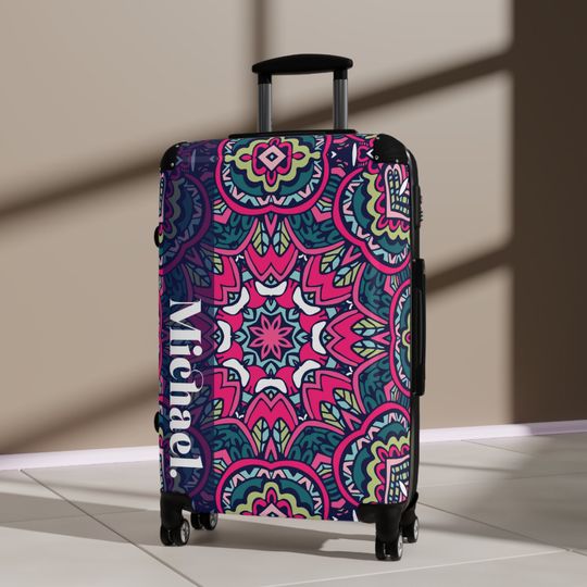 Custom Mandala Suitcase, Mandala Luggage, Travel Bag