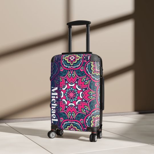 Custom Mandala Suitcase, Mandala Luggage, Travel Bag
