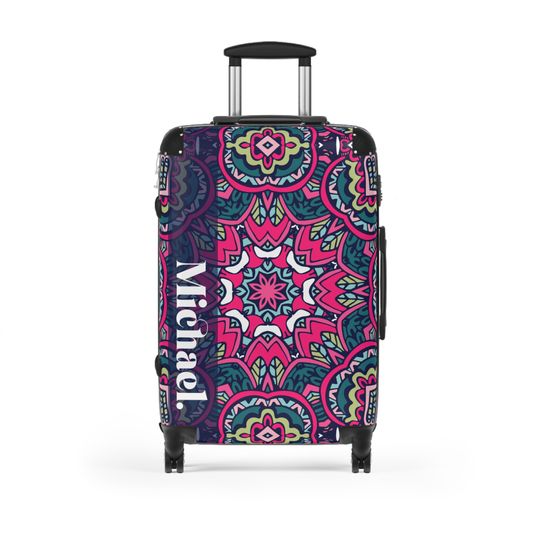 Custom Mandala Suitcase, Mandala Luggage, Travel Bag