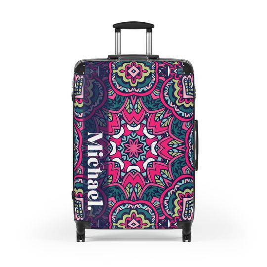 Custom Mandala Suitcase, Mandala Luggage, Travel Bag